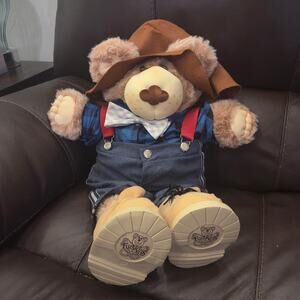 Signed '84 Furskins Bear Xavier Roberts Farmer Outfit Cabbage Patch Creator READ